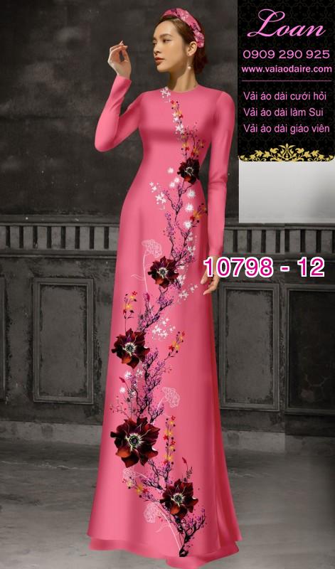 Vải áo dài hoa sen
