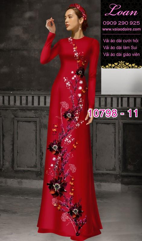 Vải áo dài hoa sen