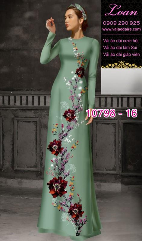 Vải áo dài hoa sen
