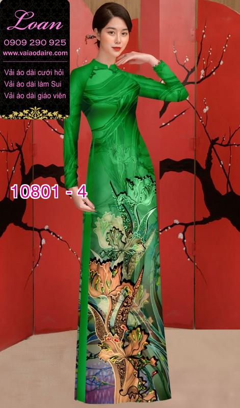 Vải áo dài hoa 3D