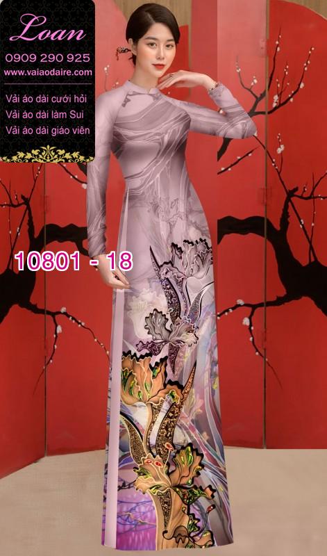 Vải áo dài hoa 3D