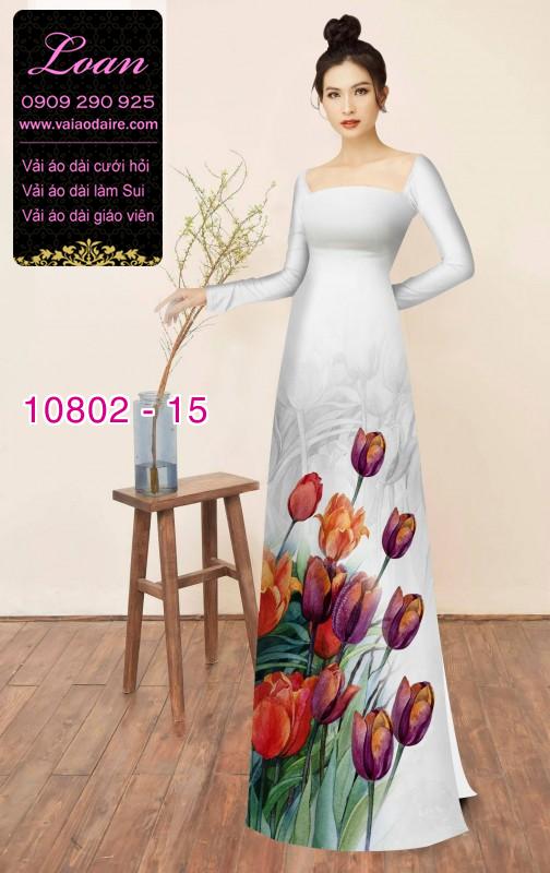 Vải áo dài hoa 3D
