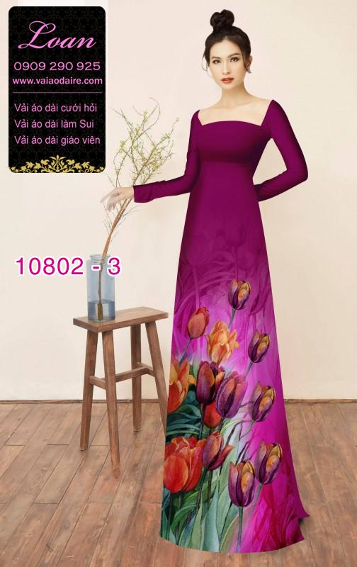 Vải áo dài hoa 3D