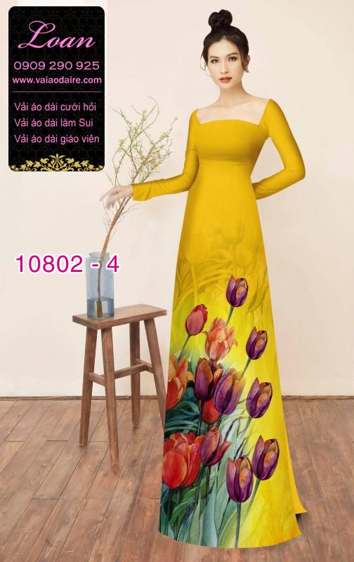 Vải áo dài hoa 3D