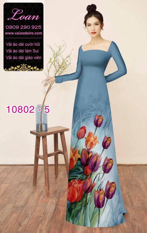 Vải áo dài hoa 3D