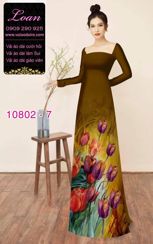 Vải áo dài hoa 3D