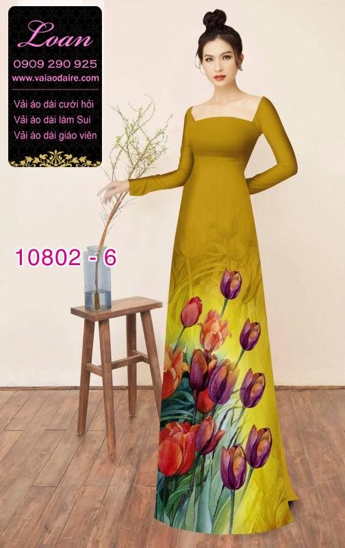 Vải áo dài hoa 3D