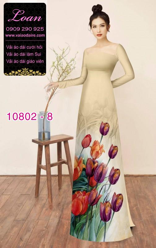 Vải áo dài hoa 3D