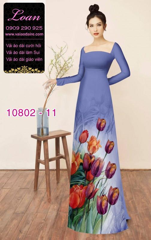 Vải áo dài hoa 3D