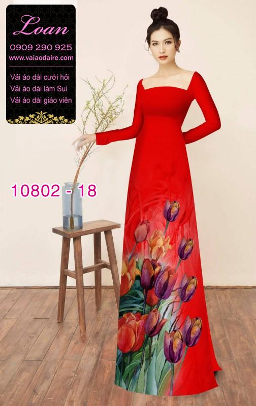 Vải áo dài hoa 3D