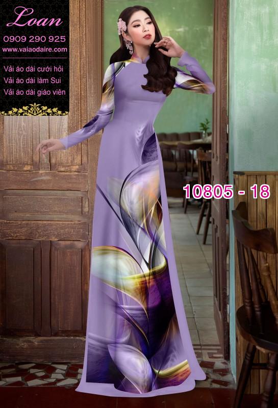 Vải áo dài hoa ảo 3D
