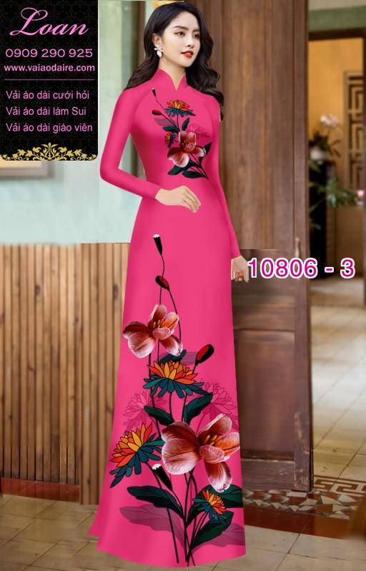Vải áo dài hoa 3D