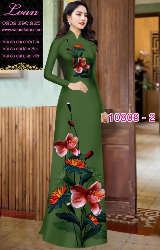 Vải áo dài hoa 3D