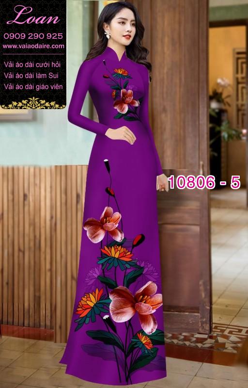 Vải áo dài hoa 3D