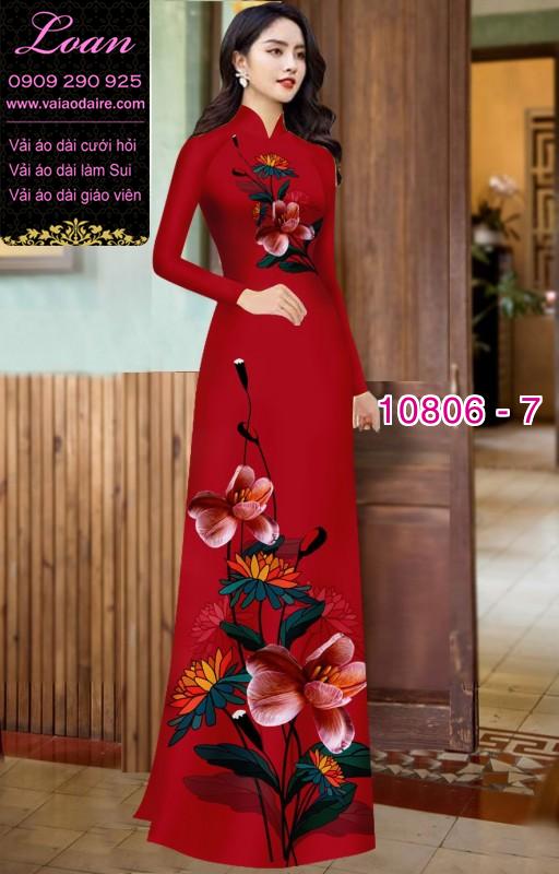 Vải áo dài hoa 3D