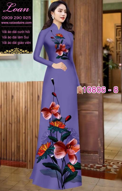 Vải áo dài hoa 3D