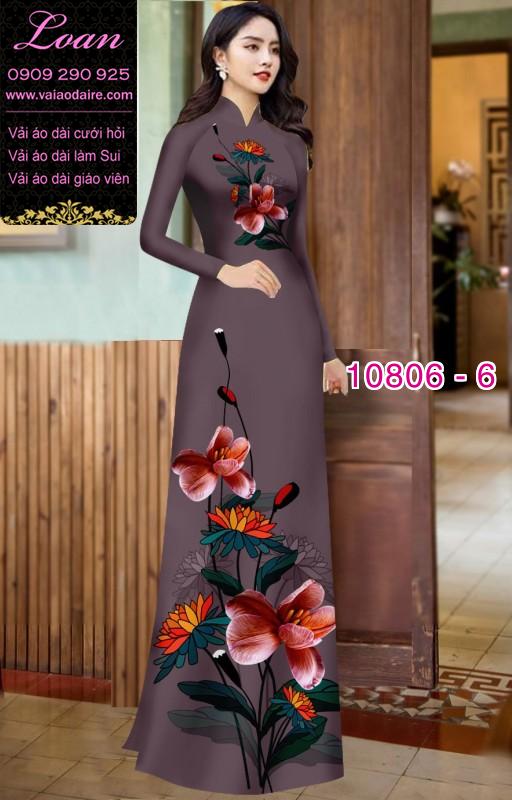 Vải áo dài hoa 3D