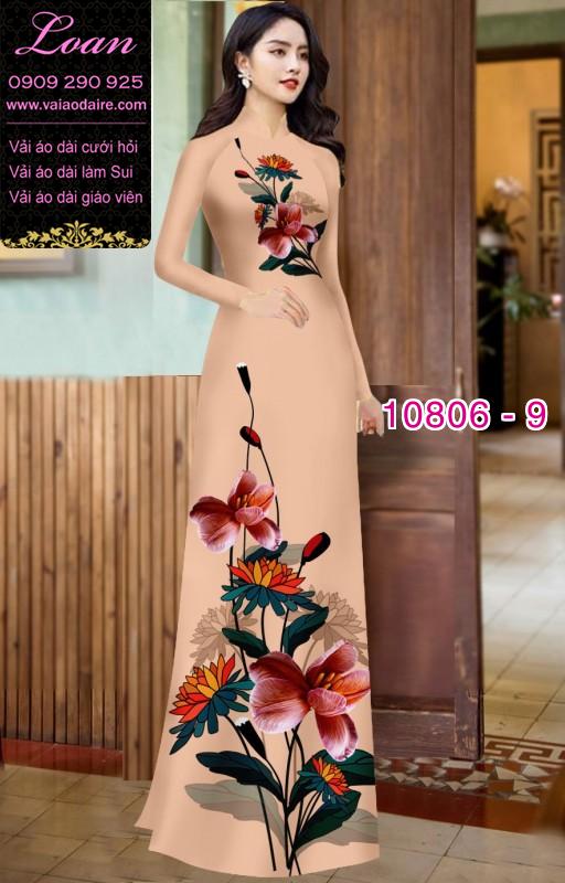 Vải áo dài hoa 3D