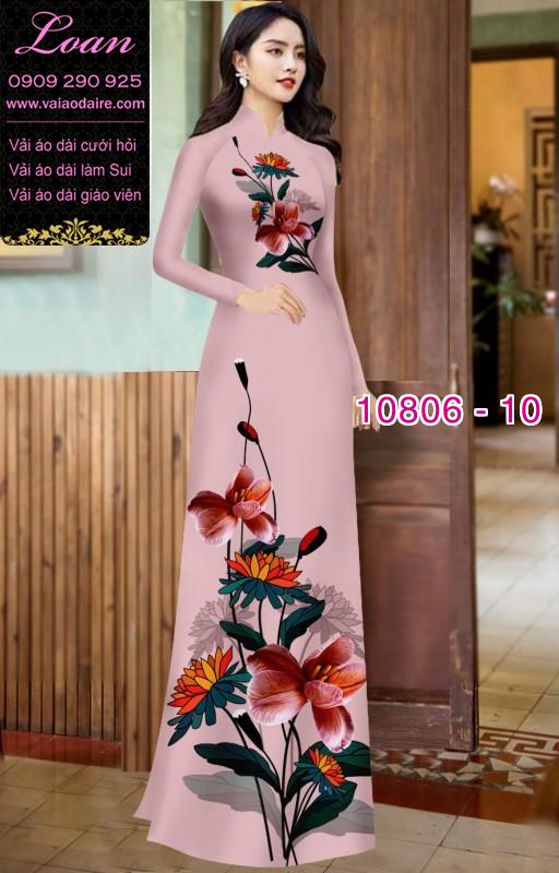 Vải áo dài hoa 3D