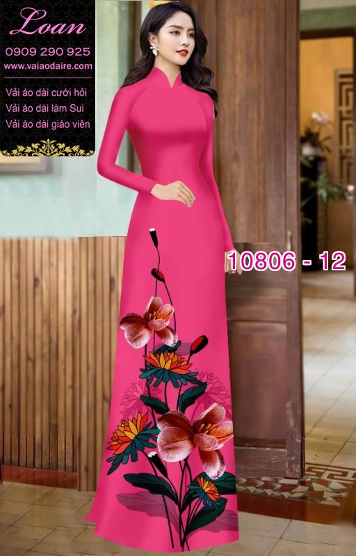 Vải áo dài hoa 3D