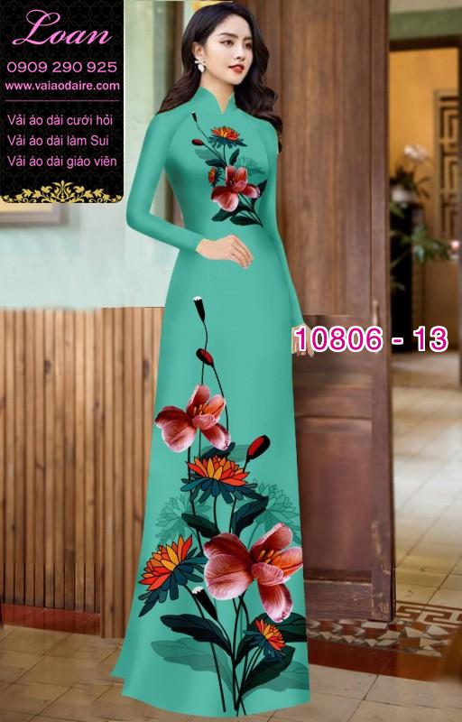 Vải áo dài hoa 3D