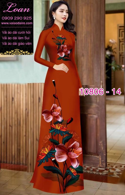 Vải áo dài hoa 3D