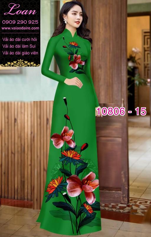 Vải áo dài hoa 3D