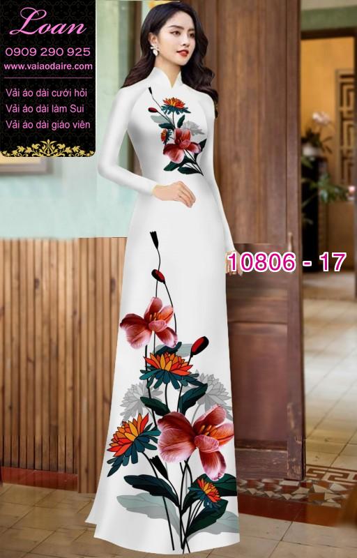 Vải áo dài hoa 3D