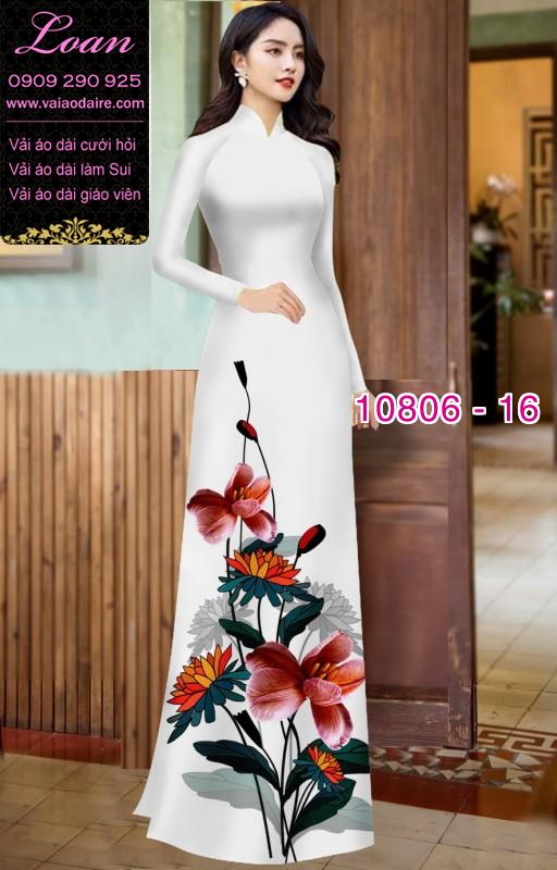 Vải áo dài hoa 3D
