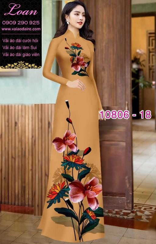Vải áo dài hoa 3D