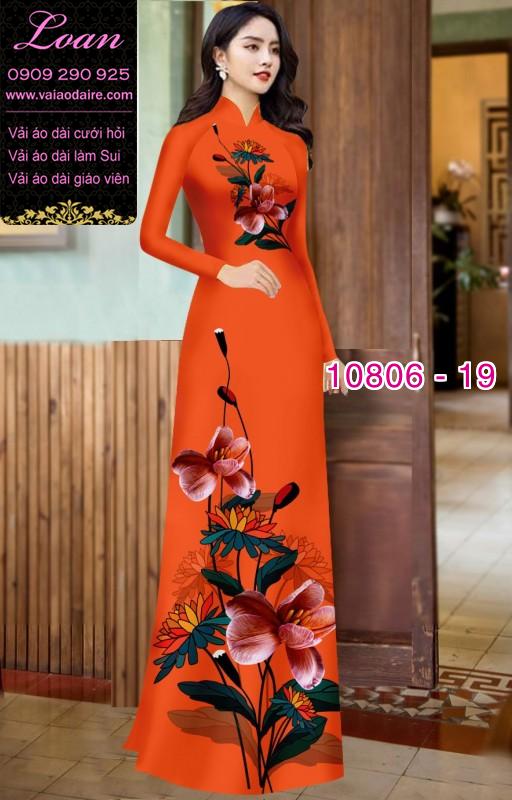 Vải áo dài hoa 3D