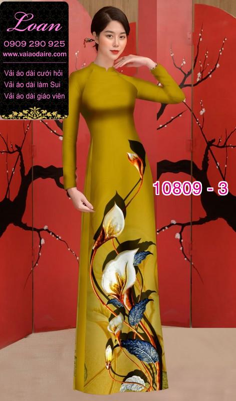 Vải áo dài hoa 3D
