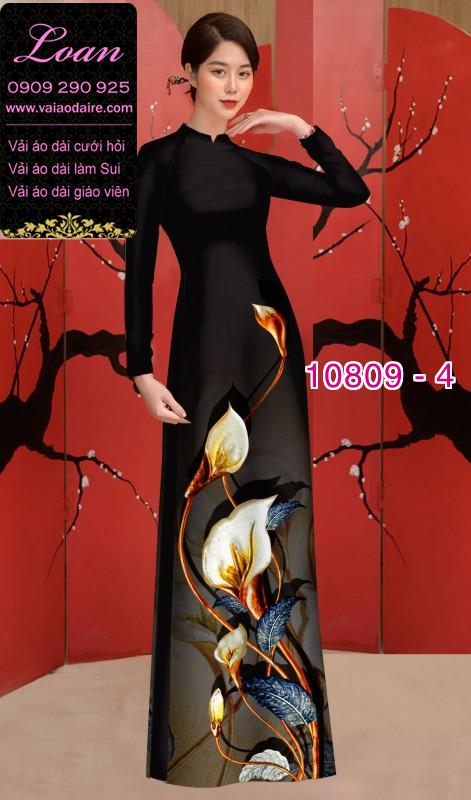 Vải áo dài hoa 3D