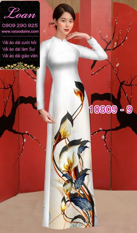 Vải áo dài hoa 3D