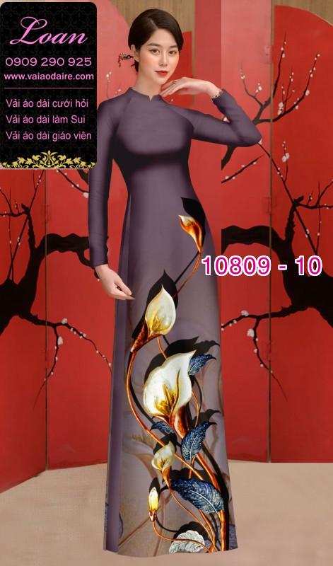 Vải áo dài hoa 3D
