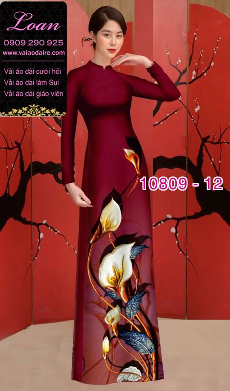 Vải áo dài hoa 3D