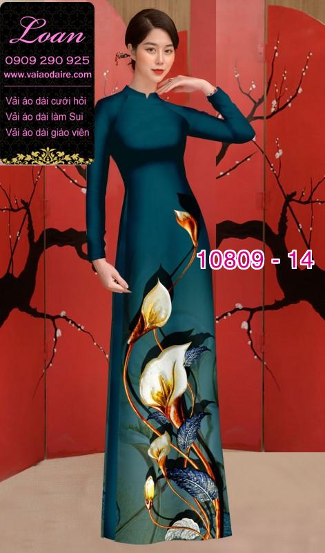 Vải áo dài hoa 3D