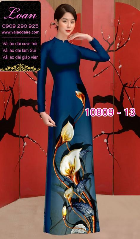 Vải áo dài hoa 3D