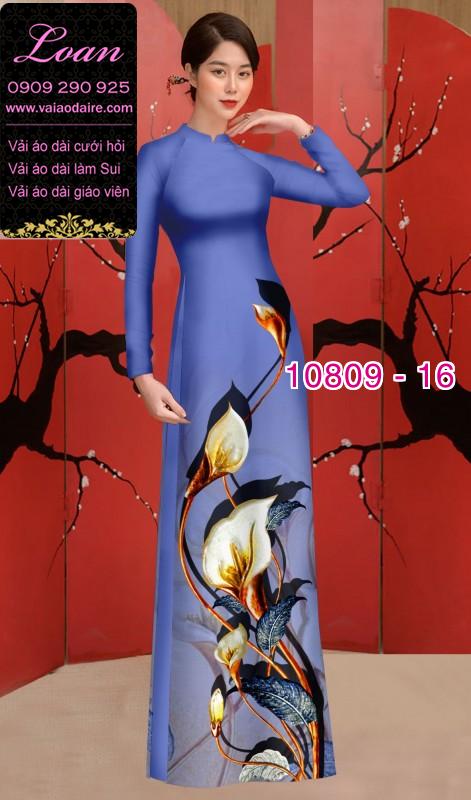 Vải áo dài hoa 3D