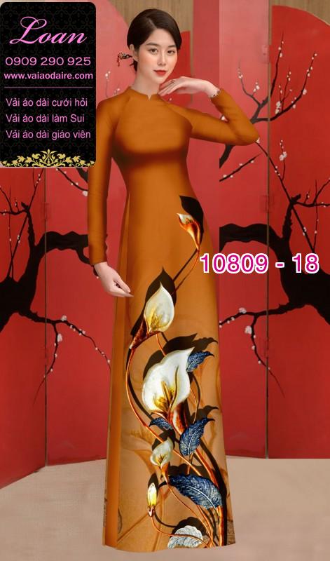 Vải áo dài hoa 3D