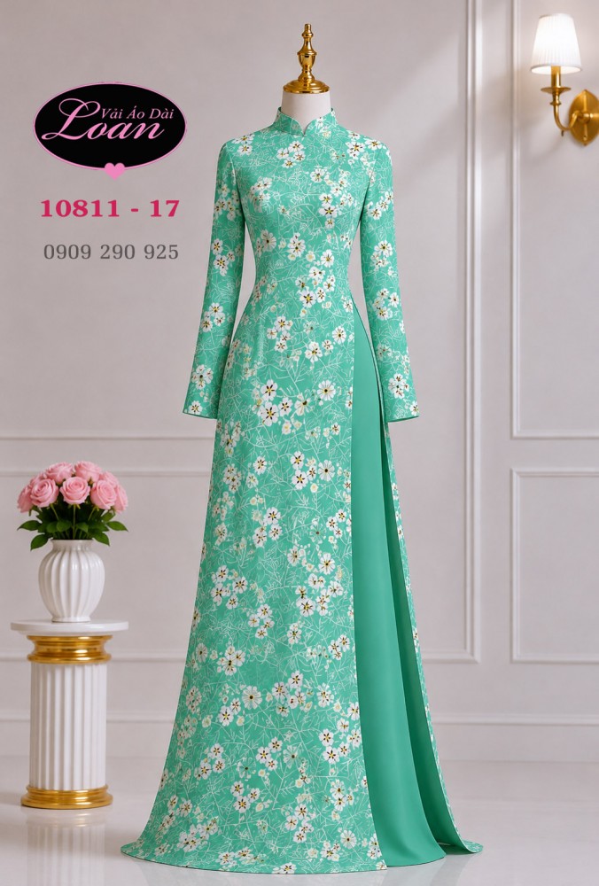 Vải áo dài hoa nhí