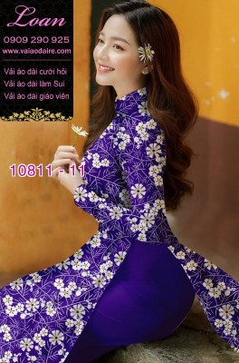 Vải áo dài hoa nhí-10811
