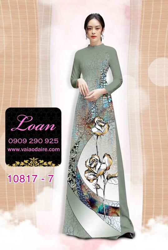 Vải áo dài hoa 3D