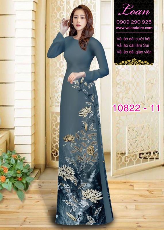 Vải áo dài hoa 3D