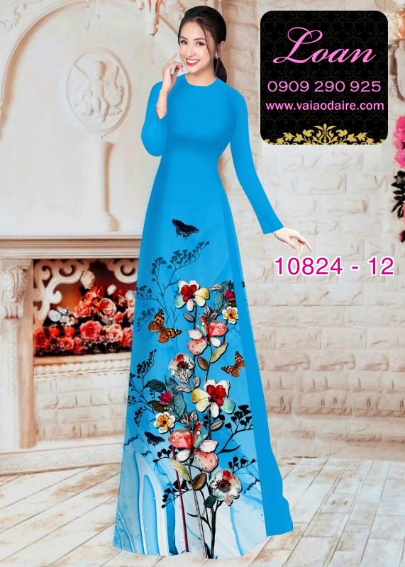 Vải áo dài hoa 3D