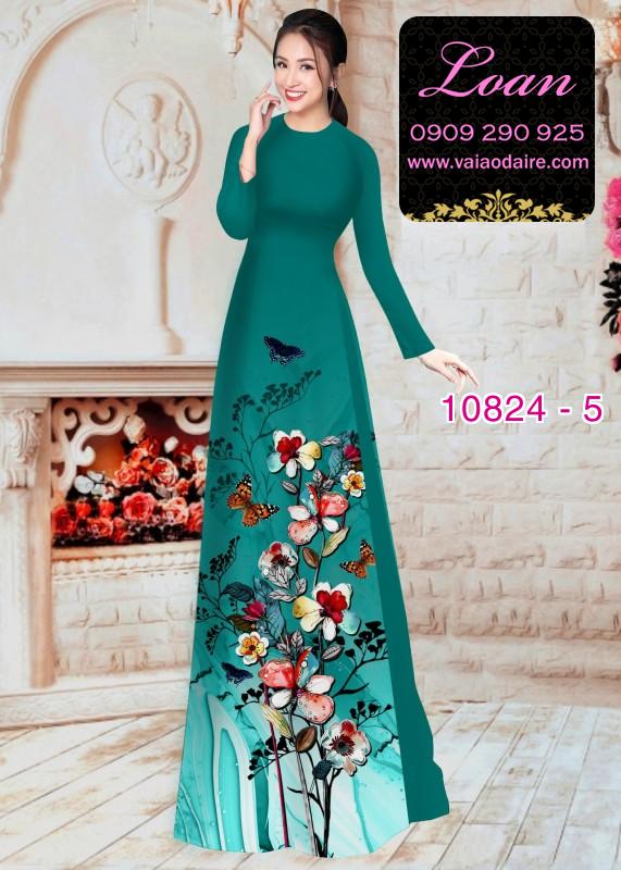 Vải áo dài hoa 3D