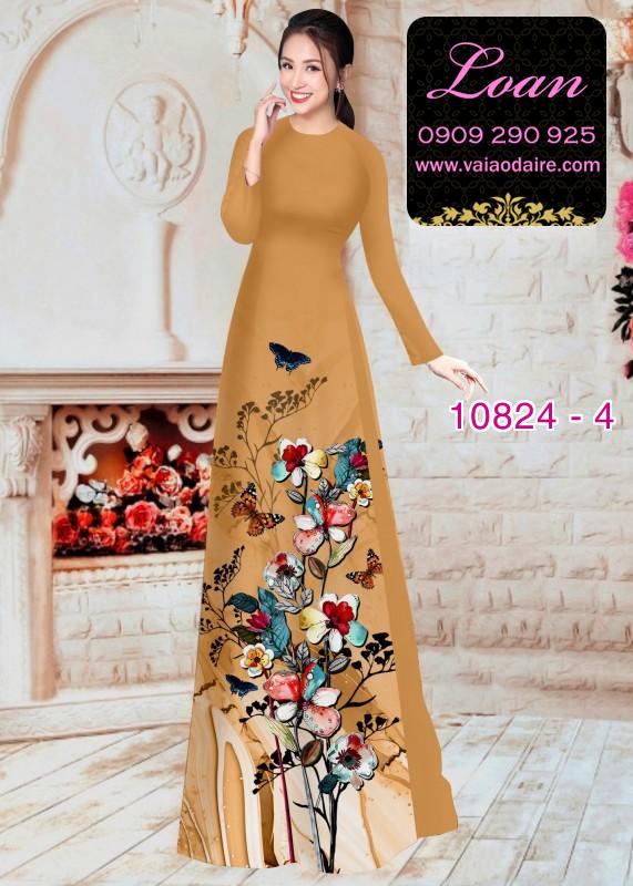 Vải áo dài hoa 3D