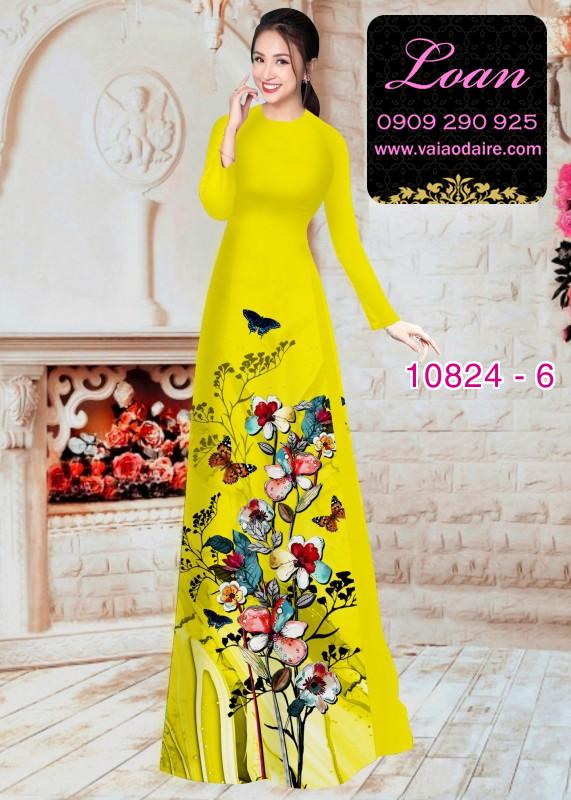 Vải áo dài hoa 3D