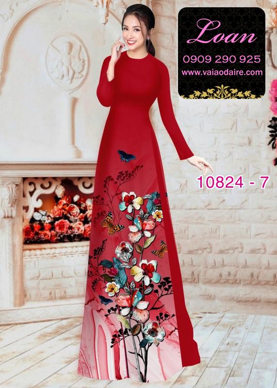 Vải áo dài hoa 3D