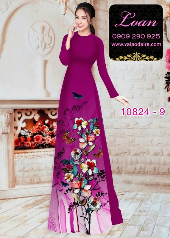 Vải áo dài hoa 3D